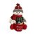 Boneco de Neve Sentado Decorativo Natal Pelúcia Saco Feliz Natal Vinho e Verde 20cm - Imagem 1