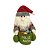 Papai Noel Sentado Decorativo Natal Pelúcia Saco Feliz Natal Vinho e Verde 20cm - Imagem 1