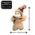 Jogo 2 Bonecos de Neve Decorativos Natal Pelúcia Marrom Claro Gorro e Cachecol Xadrez e Crochê 26cm e 20cm - Imagem 5