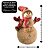 Jogo 2 Bonecos de Neve Decorativos Natal Pelúcia Marrom Claro Gorro e Cachecol Xadrez e Crochê 26cm e 20cm - Imagem 4