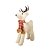 Rena Decorativa Natalina em Pé Pelúcia Creme com Cachecol Xadrez Vermelho e Marrom 24x12cm - Imagem 1