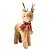 Rena Decorativa Natal Pelúcia Marrom Claro Cachecol Crochê Vermelho 40cm - Imagem 1