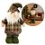 Jogo Papai Noel e Boneco de Neve Decorativo Natal Pé Pelúcia Xadrez Verde Cachecol e Gorro Crochê 40cm - Imagem 8