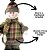 Jogo Papai Noel e Boneco de Neve Decorativo Natal Pé Pelúcia Xadrez Verde Cachecol e Gorro Crochê 40cm - Imagem 3