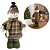 Jogo Papai Noel e Boneco de Neve Decorativo Natal Pé Pelúcia Xadrez Verde Cachecol e Gorro Crochê 40cm - Imagem 5