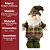 Jogo Papai Noel e Boneco de Neve Decorativo Natal Pé Pelúcia Xadrez Verde Cachecol e Gorro Crochê 40cm - Imagem 10