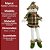 Boneco de Neve Decorativo Natal em Pelúcia Sentado Perna Mole Xadrez Verde e Branco Cachecol Crochê 40cm - Imagem 6