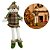 Boneco de Neve Decorativo Natal em Pelúcia Sentado Perna Mole Xadrez Verde e Branco Cachecol Crochê 40cm - Imagem 1