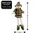 Boneco de Neve Decorativo Natal em Pelúcia Sentado Perna Mole Xadrez Verde e Branco Cachecol Crochê 40cm - Imagem 4