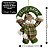 Guirlanda Placa Feliz Natal Madeira Boneco de Neve Decorativo Pelúcia Verde Xadrez e Cachecol Crochê 30cm - Imagem 4
