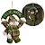 Guirlanda Placa Feliz Natal Madeira Boneco de Neve Decorativo Pelúcia Verde Xadrez e Cachecol Crochê 30cm - Imagem 3