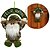 Guirlanda Placa Feliz Natal Madeira Papai Noel Decorativo Pelúcia Verde Xadrez e Gorro Crochê 30cm - Imagem 4