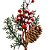 Pick Natalino Galho Decorativo com Folhagens, Pinhas e Cereja Nevada 30cm - Imagem 4