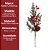 Pick Natalino Galho Decorativo com Folhagens, Pinhas e Cereja Nevada 30cm - Imagem 6