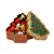 Lata Decorativa Natalina Multiuso Metal com Tampa Formato Árvore de Natal Verde e Vermelho Xadrez 18cm - Imagem 1
