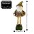 Papai Noel Decorativo Natal Pelúcia Champanhe e Verde Xadrez Pernas Retráteis Extensoras 55cm a 75cm e Gorro Crochê - Imagem 4