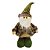 Papai Noel Decorativo Natal Pelúcia Champanhe e Verde Xadrez Pernas Retráteis Extensoras 55cm a 75cm e Gorro Crochê - Imagem 8
