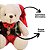 Jogo Casal Urso Pelúcia Natalino Creme Prime Roupa Xadrez Vermelho e Verde 20cm - Master Christmas - Imagem 3