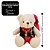 Urso Pelúcia Natalino Creme Prime Colete Xadrez Verde e Marrom Gorro e Gravata Vermelho 20cm - Master Christmas - Imagem 5