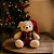 Urso Pelúcia Natalino Creme Prime Colete Xadrez Verde e Marrom Gorro e Gravata Vermelho 20cm - Master Christmas - Imagem 2