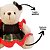 Urso Pelúcia Natalino Creme Prime Vestido Xadrez Vermelho e Verde Lacinho Xadrez 20cm - Master Christmas - Imagem 3