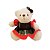 Urso Pelúcia Natalino Creme Prime Vestido Xadrez Vermelho e Verde Lacinho Xadrez 20cm - Master Christmas - Imagem 1