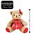 Jogo Casal Urso Natalino Pelúcia Prime Roupa Xadrez e Laço Vermelho 20cm 2 Peças - Master Christmas - Imagem 4
