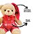 Jogo Casal Urso Natalino Pelúcia Prime Roupa Xadrez e Laço Vermelho 20cm 2 Peças - Master Christmas - Imagem 5