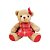 Urso Pelúcia Natalino Prime Vestido Xadrez e Laço Vermelho 20cm - Master Christmas - Imagem 1