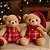 Urso Pelúcia Natalino Prime Roupa Xadrez, Gravata e Gorrinho Vermelho 20cm - Imagem 5