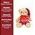 Urso Pelúcia Natalino Prime Roupa Xadrez, Gravata e Gorrinho Vermelho 20cm - Imagem 6