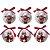 Conjunto 6 Bolas de Natal Decorada Branco Laqueado Premium Renas Love Com Laço Vermelho 7,5cm - Imagem 1