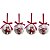 Conjunto 4 Bolas de Natal Decorada Branco Laqueado Premium Renas Love Com Laço Vermelho 7,5cm - Imagem 1