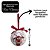 Conjunto 4 Bolas de Natal Decorada Branco Laqueado Premium Renas Love Com Laço Vermelho 7,5cm - Imagem 4