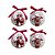 Jogo 2 Bolas de Natal Decoradas Branco Laqueado Rena Love Com Laço Vermelho 7,5cm - Imagem 1