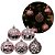 Kit 12 Bolas Natal Luxo Rosê Gold Textura Metalizada e Arabesco Glitter Vazado 6cm - Imagem 3