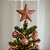 Estrela Ponteira Natal Rosê Glitter 3D Base Espiral 15cm x 18cm - Master Christmas - Imagem 4