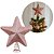 Estrela Ponteira Natal Rosê Glitter 3D Base Espiral 15cm x 18cm - Master Christmas - Imagem 1