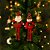 Jogo Papai Noel e Boneco de Neve Pendente 30cm Pelúcia Perna Mole Xadrez - Imagem 2