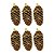 Jogo 6 Pinha Natural Pendente Natalina 8,5cm com Glitter Dourado e Cordão para Pendurar - Imagem 1