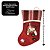 Jogo 2 Botas Decorativa Meia Natal Papai Noel e Boneco de Neve Tecido Linho Vinho e Xadrez Guizo 35cm - Imagem 3