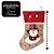 Jogo 2 Botas Decorativa Meia Natalina Papai Noel e Boneco de Neve Tecido Linho Bege e Xadrez 35cm - Imagem 4