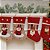 Jogo 2 Botas Decorativa Meia Natalina Papai Noel e Boneco de Neve Tecido Linho Bege e Xadrez 35cm - Imagem 2