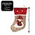 Jogo 2 Botas Decorativa Meia Natalina Papai Noel e Boneco de Neve Tecido Linho Bege e Xadrez 35cm - Imagem 7