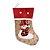 Bota Decorativa Meia Natalina Boneco de Neve Tecido Linho Bege Vermelho e Xadrez 35cm - Imagem 4
