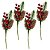 Jogo 4 Galhos Natalino Pick Decorativo Folhagens, Pinha Nevada e Azevinhos Vermelhos 25cm - Imagem 1
