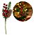 Galho Natalino Pick Decorativo Folhagens, Pinha Nevada e Azevinhos Vermelhos 25cm - Imagem 1