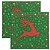 Kit Guardanapo de Natal Estampado Rena Verde e Vermelho 33x33cm Folha Dupla Prime 40 Unidades - Imagem 1