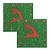 Kit Guardanapo de Natal Estampado Rena Verde e Vermelho 25x25cm Folha Dupla Prime 40 Unidades - Imagem 1