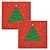Kit Guardanapo Natal Estampado Vermelho Pinheiro Verde 25x25cm Folha Dupla Prime 40 Unidades - Imagem 1